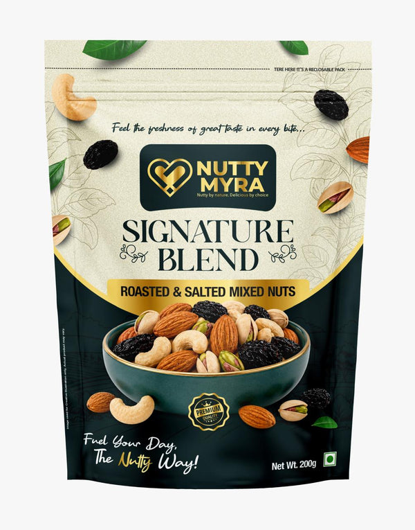 Nutty Myra Signature Blend – Roasted & Salted Mixed Nuts (200g)