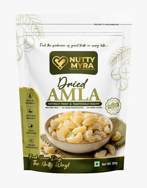 Nutty Myra Dried Amla – Naturally Tangy & Traditional Indian Snack (200g)