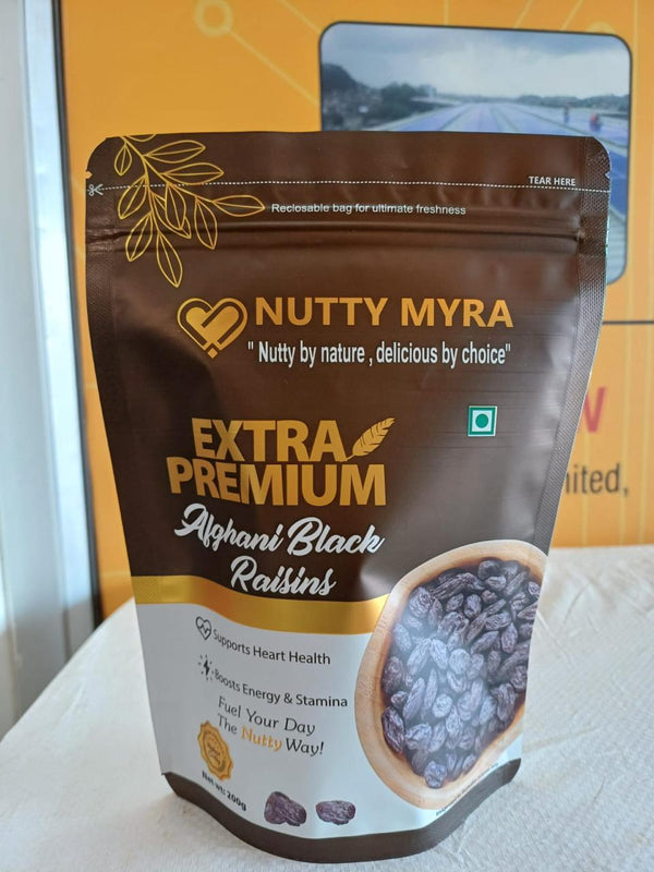 Nutty Myra Extra Premium Afghani Black Raisins – Premium Black Raisins (200g)
