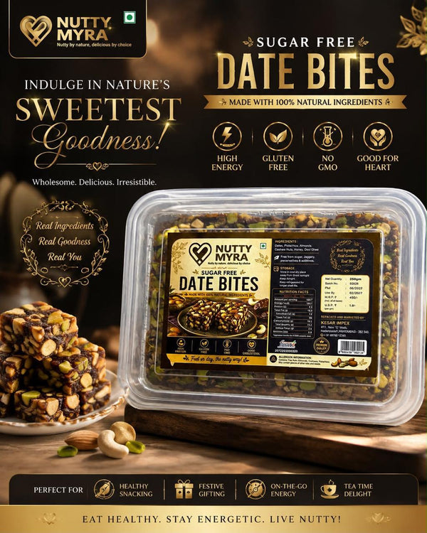 Nutty Myra Sugar-Free Date Bites – Natural Date & Nut Energy Bites